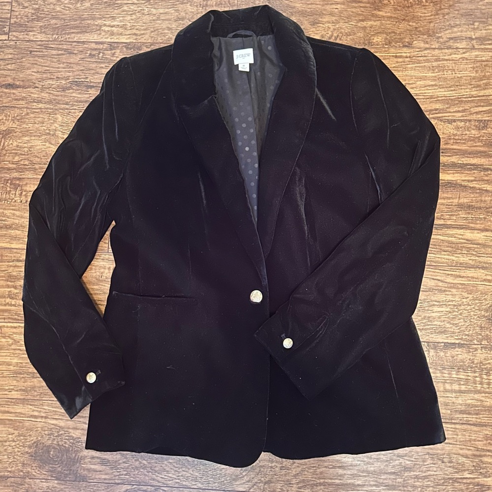JCrew  black velvet blazer size 8- never worn